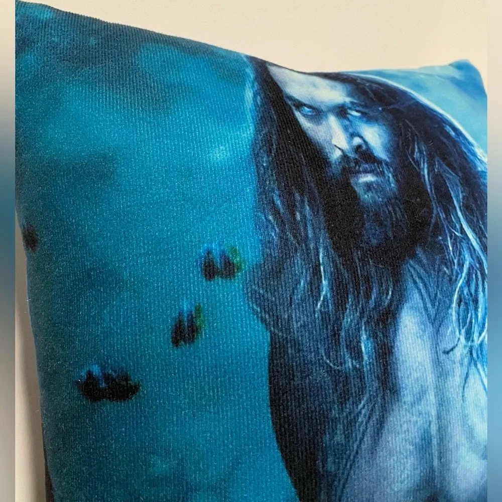 Aquaman Blue Decorative Pillow with Aquatic Design